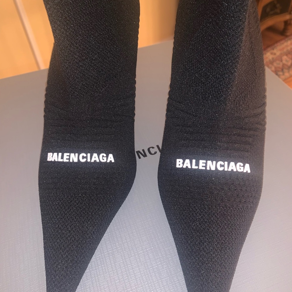Balenciaga knife stretch booties in black